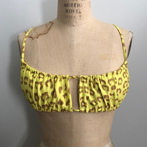 YELLOW LEOPARD CRISS CROSS BATHING SUIT BRAND NEW - Picture 1 of 5